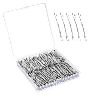 Imagem de Bobby Pins, 360 peças de grampos prateados, broche premium de 5 cm, prendedores de fixação segura com caixa de loja, grampos de cabelo para crianças, meninas e mulheres