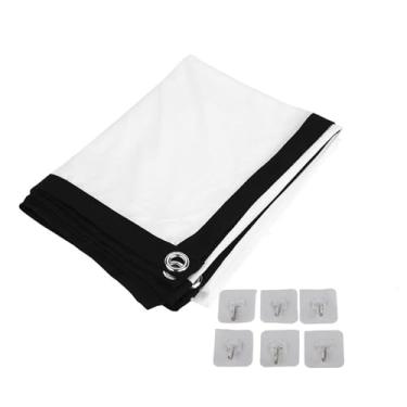 Imagem de Tela de projetor de 60-100 polegadas, tela de filme portátil 16: 9 HD 4K tela de cinema dobrável, tela de projeção dupla face para escritório doméstico escolar ao ar livre (branco) (SluffstTX-02)