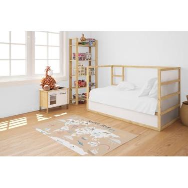 Imagem de Tapete Decorativo Para Quarto de Bebê - Mapa Mundi