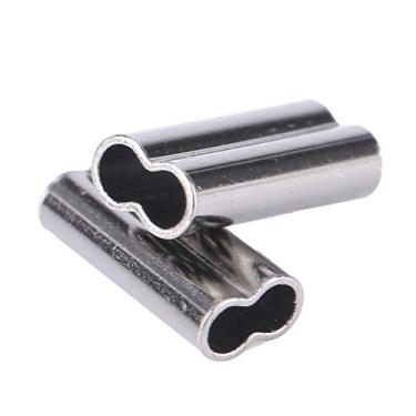 Imagem de Mangas de crimpagem de cobre de barril duplo 200 peças de fio de pesca crimpagem tubo de linha de pesca de alumínio mangas conector de tubo de cobre (#5)