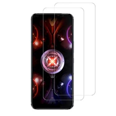 Imagem de AISELAN [2 peças de película transparente HD para Asus ROG Phone 5s Pro, protetor de tela de vidro temperado para ROG Phone 5s Pro, fácil de instalar, sem bolhas, antiarranhões, rigidez 9H HD