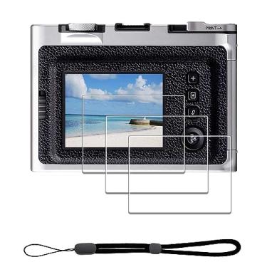 Imagem de iDaPro Protetor de tela para câmera instantânea Fujifilm Instax Mini EVO + cordão de mão [pacote com 3 + 1] vidro temperado