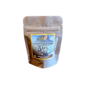Imagem de Castanha do Pará (Brasil) com chocolate 50% cacau ao leite 50g - Cacauway