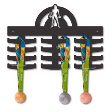 Imagem de Porta Medalhas Crossfit Feminino Woodecora