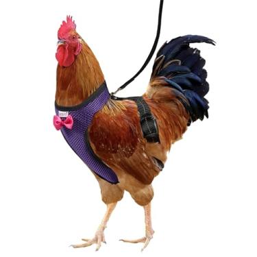 Imagem de Yesito Arnês de frango tamanho de galinha cinto combinando, confortável respirável tamanho médio adequado frango pato ganso peso adequado cerca de 1,7 kg - 2,2 kg roxo escuro