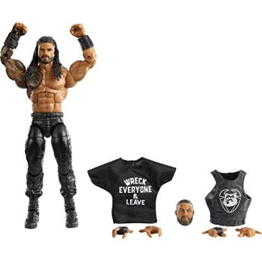 Imagem de ​WWE Top Picks Elite Roman Reigns 6-inch Action Figure with Deluxe Articulation for Pose and Play, Life-like Detail, Authentic Ring Gear & Accessory
