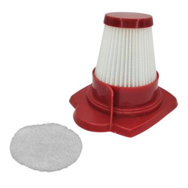Imagem de Kit Filtro Hepa Vermelho e Espuma Compatível com Aspirador Electrolux 