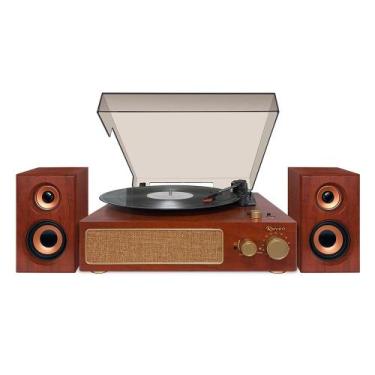 Imagem de Vitrola Raveo Studio Plus, Bluetooth, USB, 50W, Marrom - 90-09029