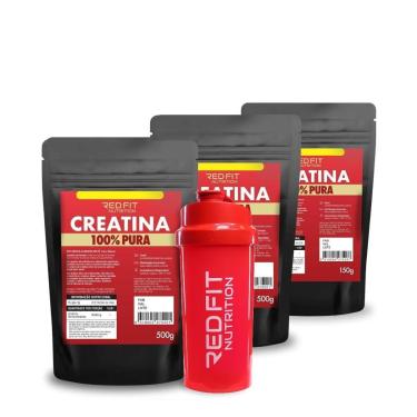Imagem de Suplemento em pó Red Fit Nutrition Importada 100% Pura Creatina 1,5Kg ( 03 Packs 500g )-Unissex