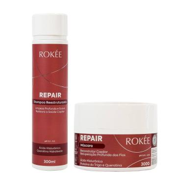 Imagem de Kit Shampoo 300ml + Másacra 300g ROKÉE Repair