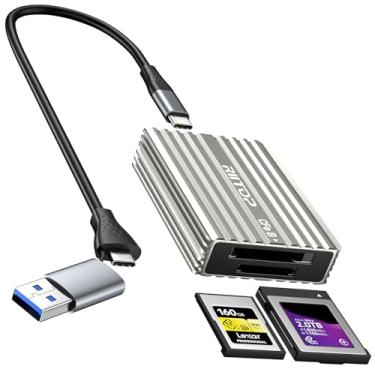 Imagem de CF Express Card Reader RIITOP CFexpress Tipo B e Tipo A para USB C 3.2 Gen 2 10Gbps Adaptador de cartão de memória 2 em 1