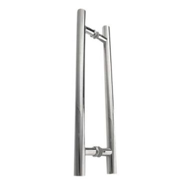 Imagem de Puxador Inox 304 Polido H redondo 100x80cm Diâmetro 32mm - Desicon
