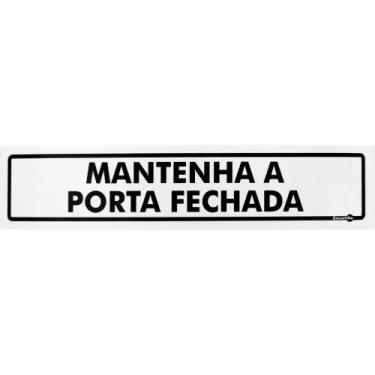 Imagem de Placa Sinalização Mantenha Porta Fechada 6,5x30cm - Encartale