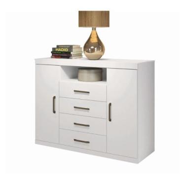 Imagem de Cômoda Santos Andirá Havana Master 4 Gavetas 2 Portas Sapateira Branca