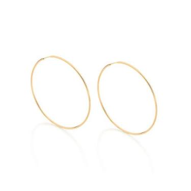 Imagem de Brincos banhado ouro 3x 24k 18k e 22k feminino argola rommanel fina gr