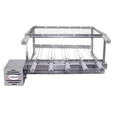 Imagem de Brasa Grill Tradicional Gira 5 Espetos Churrasqueira Giratória + 1 Gre