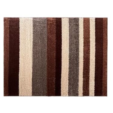Imagem de Tapete Apolo 2x3 Pelo Médio com Listras Marrom | Antiderrapante e Durável, Ideal para Sala, Quarto e Ambientes Internos.