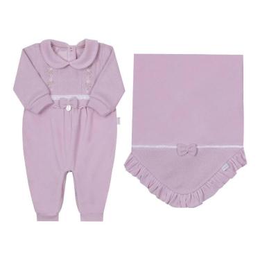 Imagem de Saída Maternidade Plush Inverno Bebê Menina Paraiso Rf 16138-Feminino