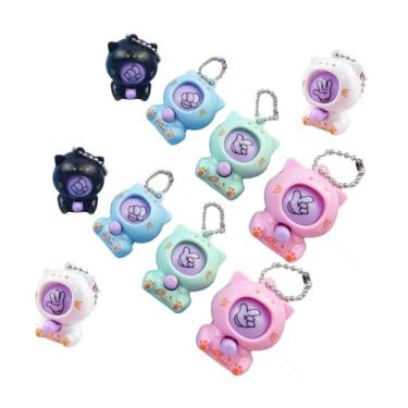 Imagem de Dynwave 10x Pequenos Pingentes de Animais de Desenho Animado Engraçados Chaveiros Chaveiros Presente de Aniversário Decorativo Brinquedo Interativo Encantos