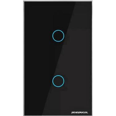 Imagem de Interruptor Touch Zigbee com 2 Botões Preto Novadigital ZTS-2-B / ZTS-