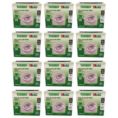 Imagem de Spot De Led Quadrado Alltop 7w Taschibra 4000k Kit C/ 12 Pçs