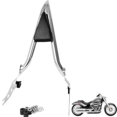 Imagem de Motocicleta Destacável Fatboy Encosto Sissy Bar Passageiro Apoio Traseiro Apto para Harley Fat Boy FLFB 2018-2023, Breakout FXBR FXSB 13-23 (66 cm Altura, Cromo)