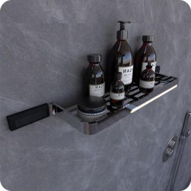 Imagem de Suporte Porta Shampoo Para Banheiro Cromado Preto Empire - MetalCromo