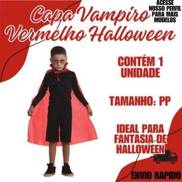 Imagem de Capa Vampiro Vermelha Halloween Fantasia Festa - Crgfestas