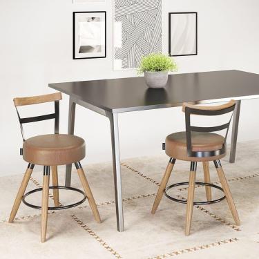 Imagem de Kit 02 Cadeiras Moscou Pés De Madeira - Salaone Cor Courissimo Amarula