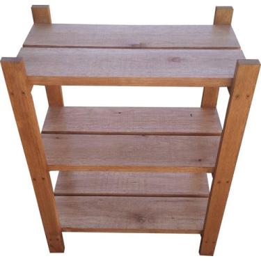 Imagem de Estante Modular 3 Prateleiras Madeira Maciça 65x50x29 cm L12cm Pintada
