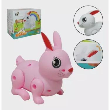 Imagem de Coelhinho Musical De Brinquedo Pula E Anda Com Luz Rosa - toys