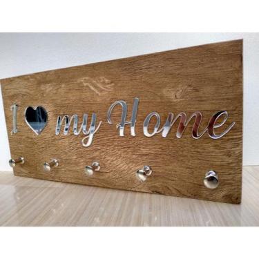 Imagem de Porta chaves premium alto relevo 25x12cm premium! prata rústico i love