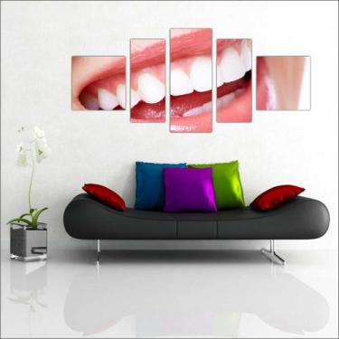 Imagem de Quadro Decorativo Dentista Consultórios Decoração Odontologia 5 Peças 