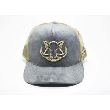 Imagem de Boné dumatto cinza com camurça cinza com tela bege