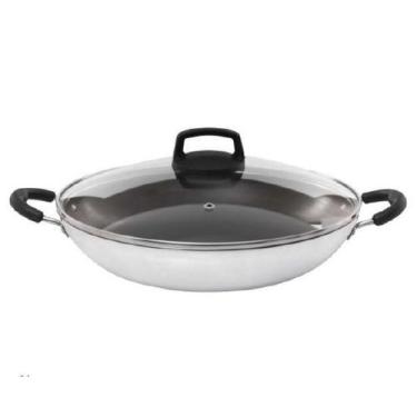 Imagem de Paellera Antiaderente Grande Profissional 32Cm Com Tampa - Docesar