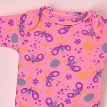 Imagem de Body Borboleta Feliz em Rosa Bossa Estilo para Bebê Menina - Era Uma V