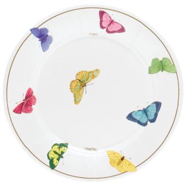 Imagem de Diversão com Caspari Papillon conjunto de 8 pratos de jantar de papel, pérola