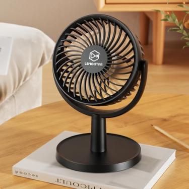 Imagem de Ventilador de mesa forte de 4 velocidades com aparência elegante, mini ventilador USB portátil pessoal, silencioso, rotação de 310 graus, removível, fácil de limpar, leve, 10 cm, para quarto, mesa,