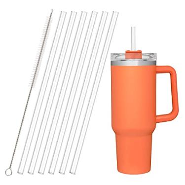 Imagem de Canudos de substituição para copo de viagem Stanley Adventure Quencher, canudos transparentes reutilizáveis YOELIKE com escova de limpeza, compatível com caneca Stanley de 76 ml e jarro de água (pacote com 6)