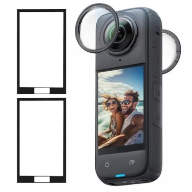 Imagem de JZW-Shop Protetores de lente X4 com protetor de tela para Insta 360 X4, protetor de tela de vidro temperado para acessórios Insta 360 X4, dureza 9H Ultra HD, antiarranhões