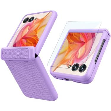 Imagem de Wibrthz Capa para Motorola Razr 50 Ultra com proteção de dobradiça e protetor de tela externo embutido, capa de telefone fina rígida de policarbonato antiderrapante à prova de choque para Motorola