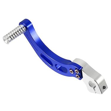 Imagem de VekAuto Alavanca de mudança de marcha de motocicleta, braço de alavanca de mudança de pedal universal para motocicleta 50cc-250cc Pit Dirt Bike para quadriciclo dobrável liga de alumínio azul