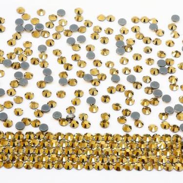 Imagem de Genio Cristal Aurum Gold SS10 Ultra Hotfix Strass, 3600 peças laváveis na máquina, strass de qualidade para roupas e acessórios