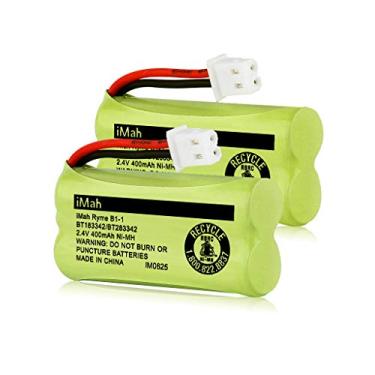 Imagem de iMah BT183342/BT283342 2.4V 400mAh Ni-MH pacote de bateria, também compatível com AT&T VTech baterias de telefone sem fio BT166342/BT266342 BT162342/BT262342 CS6709 CS6609 CS6509 CS6409 EL52100 EL50003, pacote com 2