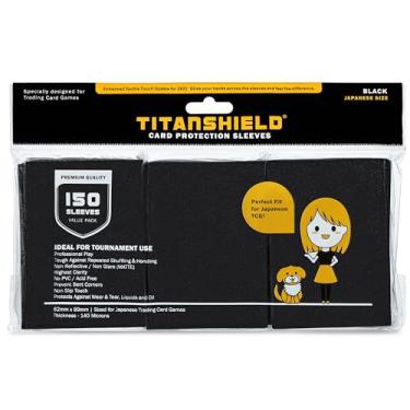 Imagem de TitanShield (Manga 150/preta) Protetor de baralho tamanho japonês pequeno compatível com Yu-Gi-Oh, Cardfight!! Vanguard & Photocards
