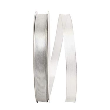 Imagem de Reliant Ribbon Fita de borda com fio de malha luxuosa, 19,5 cm x 100 jardas, prata