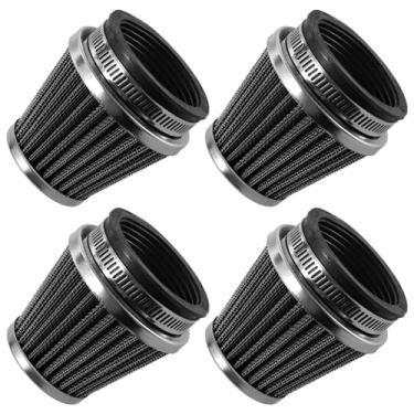 Imagem de AICARS Filtro de admissão de ar frio de 50 mm para motocicleta Turbo Vent Respirador Entrada de Ar Preto - 4 peças