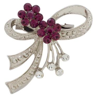 Imagem de Broche Strass Lacinho BRG16992 - Akasaki, Prateado, Lilás