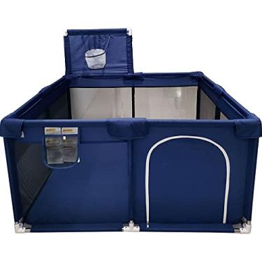 Imagem de Cercadinho de brinquedo portátil com cesta de basquete, malha respirável para ambientes internos e externos, infantil, infantil, grande