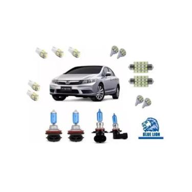 Imagem de Kit Lâmpada Super Branca + Leds Honda New Civic 2013 A 2017 - Blue lio